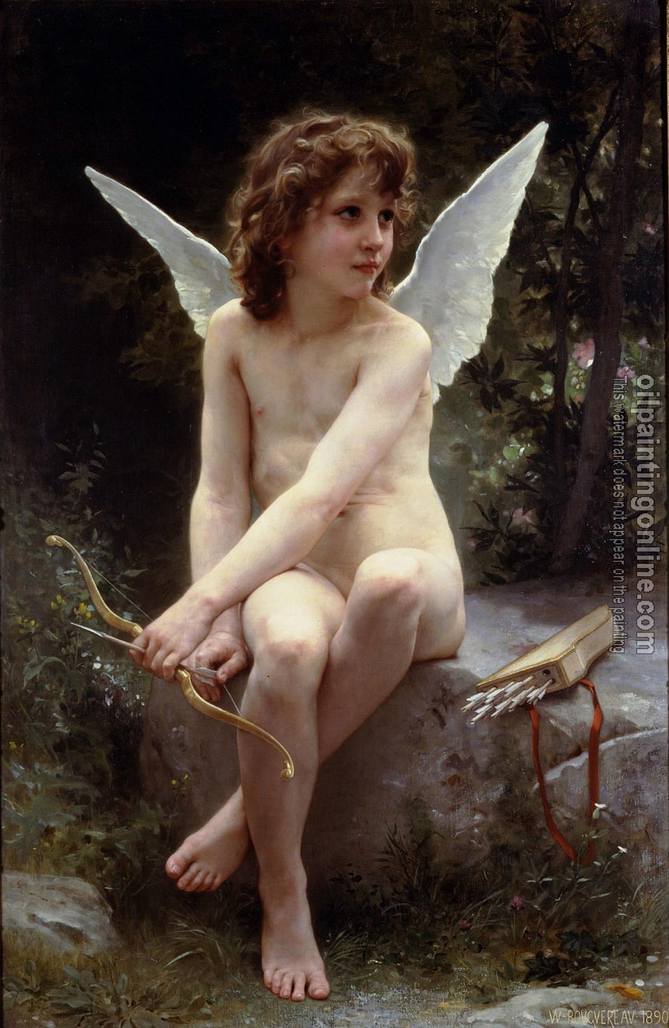 Bouguereau, William-Adolphe - Amour a l'affut , Love on the Look Out